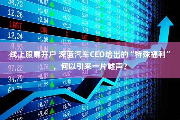 线上股票开户 深蓝汽车CEO给出的“特殊福利”，何以引来一片嘘声？